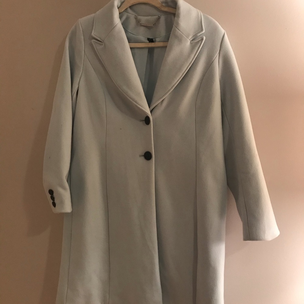 White House Black Market pea coat and skirt outfit